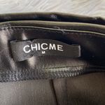 Chic Me Black faux leather mini zipper lace bow belt skirt, Size M Photo 3