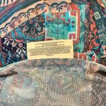 Bobbie Brooks Colorful Patterned Lightweight Sheer Lined Yoke Summer Top NWT Blue Size 2X Photo 3