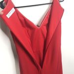 Mac Duggal NEW Ieena For Red Faux Wrap Thigh High Slit Ruched V-Neck Gown Size 4 Photo 7