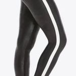 Spanx Faux Leather Stripe Legging in Very Black/White Size Large Photo 0
