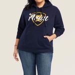 Ariat  REAL Shield Logo Hoodie navy eclipse large NWOT country cowgirl western​ Photo 8