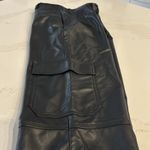 Stradivarius  Black Faux Leather Cargo Pants Photo 6