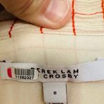 DEREK LAM 10 Crosby Cream Red Tiered Windowpane Asymmetrical Ruffle Dress Size 8 Photo 5