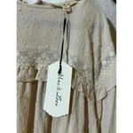 Vine & Love NWT Lace Up Back Blouse M Floral Embroidery Long Sleeve Cottage Photo 7