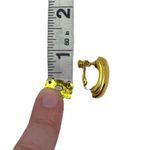 Vintage Signed NAPIER Gold Tone Classy Hoops Metal Screw Back Earrings Photo 8