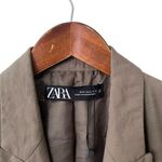 ZARA  Open Front Blazer Brown Women’s Size Small Relaxed Fit Lightweight Pockets Photo 12