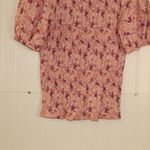 Nine West Pink Floral Smocked Top Size Large Photo 5