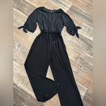 Emma & Michele Emma & Michelle Elegant Jumpsuit Womens 3/4 Sleeve Belted Wide Leg Size M Photo 1