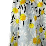 Cynthia Rowley  Linen Jacket S‎ Daisy Print Powder Blue Lightweight Pockets $198 Photo 4