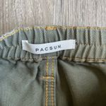 PacSun  Low‎ Rise Puddle Army Green Denim Wide Leg Cargo Pants Jeans XS Photo 1