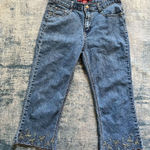 COS  Embroidered Rhinestone Accent Pedal Pusher Cropped Jeans Size 6 Photo 0
