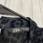 ZARA  Organza Velvet Animal Print Puff Sleeve Top size M Medium Photo 12