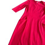J. McLaughlin  Bold Red Sheath Dress Knee Length 3/4 Sleeves Knit Size Small Photo 2