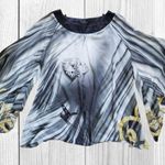 Paige MADISON  Women's Long Trumpet Sleeve Size XL Sheer Blouse Top Round Neck Photo 4