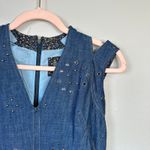 Anthropologie BY Grommet Denim Midi Dress Western Rodeo Flare Studded Size 4P Photo 6