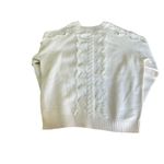 Rails  Francis Pointelle Fringed Cable Knit Lambswool Cashmere Sweater‎ Cream L Photo 2