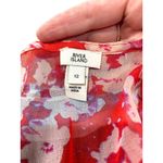 River Island Smocked Waist Chiffon Floral Print Dress Red Size 12 Boho Spring Photo 4