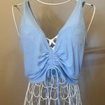 Tilly's Tilly’s Ribbed, V-neck, Ruched / Scrunched Center Cropped Tank Top, Size S Photo 0