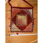 Embroidered Patchwork Tassle Bohemian Jhola Colorful Vibrant Sling Bag Red Photo 4
