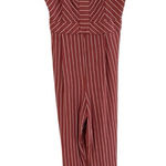Skies Are Blue ‎ Women’s Striped Sleeveless Jumpsuit Romper Brown Wide Leg Medium Photo 0