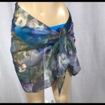 Zuliana Floral Print Sarong Skirt/Cover Up. Made in USA New With Tags Blue Size undefined Photo 1