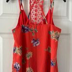 Skies Are Blue Orange Floral Claudel Crochet Back Top - Size Medium Photo 3