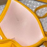 Shade & Shore -Shore Padded Sexy Yellow Textured Twist Front Bikini Top 34B. Photo 2