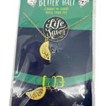 Cat Dog Emily McDowell My Better Half Life Saver Necklace & Pet Collar Charm Set Gold Photo 0