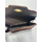 Vintage Tooled Leather Clutch Purse Floral Design Southwestern Boho Embossed Brown Photo 5