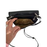 Brighton  Bloom Small Black Leather Roses Wallet Organizer Crossbody Clutch‎ Photo 2