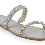 Badgley Mischka NIB! Thina Jeweled Flat Slide Photo 0