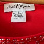 Vintage boho cherry red floral embroidered 3/4 length sleeve top size L Size L Photo 7