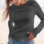 Bongo Flared Sleeve Ribbed Knit Gray Sweater. Stretch. Size XL Photo 0