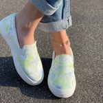 Soda Shoes Lime Tye Dye Slip On Sneaker Photo 1