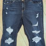 Torrid Jeans Plus Size 20 Short Petite Skinny Ripped Distressed Dark High Rise Photo 1