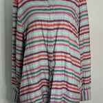 Lands' End Striped Flannel Long Button Down Size XL Photo 0