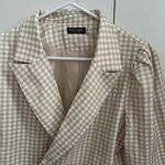 Nasty Gal Gingham puff sleeve cropped blazer Photo 1