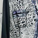 Chico's Women Leopard Black & Purple Open Front Long Sleeve Blazer Sz XL (3) Photo 4