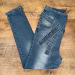 Boohoo Blu High-Waist Belted Skinny Jeans Photo 0