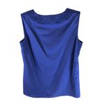 Kasper Separates Womens Shell Tank Top Pleated Satin Blue S Photo 1