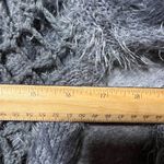 Esciô Grey Fuzzy Crochet Back Cardigan Sweater Women's Size M Open Front Gray Size M Photo 7