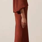 Shona joy Luxe Twist Front Balloon Sleeve Midi Dress in Sangria Photo 4