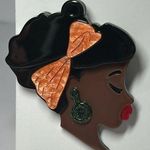 Beautiful Girl Brooch / Scarf Pin #133 Brown Photo 0