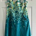 Pendleton  Petite Turquoise Yellow White Floral‎ Sleeveless A Line Dress Size 10 Photo 0