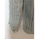 Princess Polly Cable Knit Sweater Distressed Hem Oversized Gray S/M (234) Photo 3