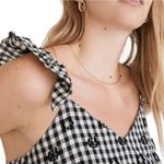 Madewell NWT Gingham Print Ruffle Hem Tent Midi Dress Black & White Size 12 NEW Photo 7