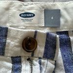Old Navy  Blue Striped Linen Rayon Chino Short Women's Size 6 s Preppy Beachwear Photo 1
