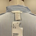 H&M White/Blue Striped Shirt Dress Photo 4