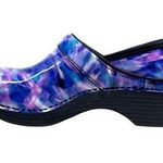 Dansko LT PRO Shoe Women 37 Slip-on Clogs Blue Crush Patent Walking Nursing Photo 0