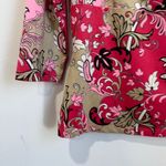 INC International Concepts Paisley Print Y2K Stretch Top Scoop Neck Pink M Photo 2